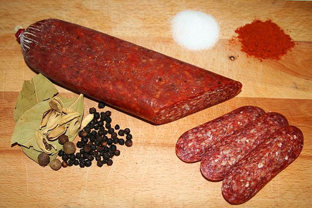 Lukanka or Bulgarian salami